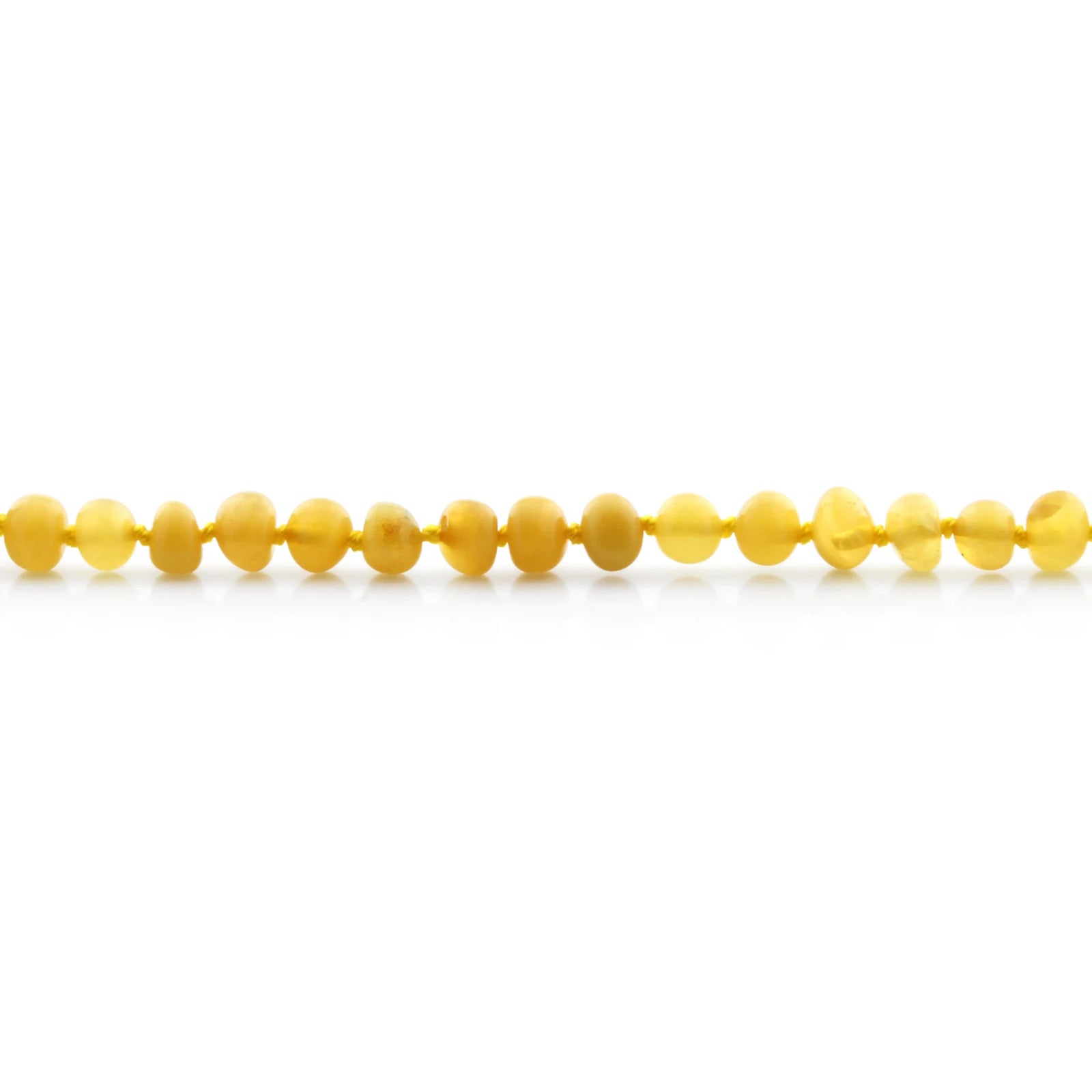 Baltic Amber Teething Bracelet. Baroque Milky Orange 5mm - BA78