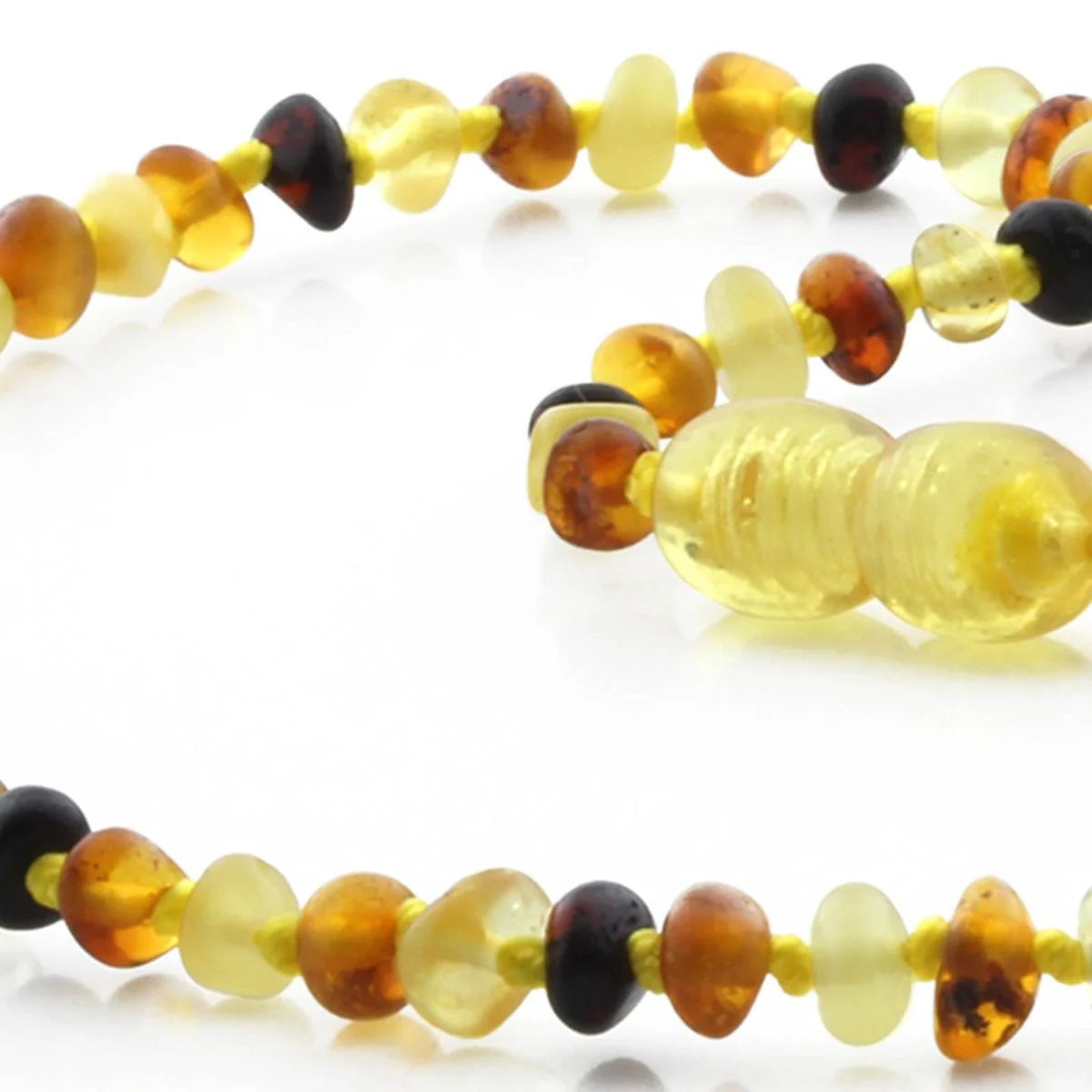 Baltic Amber Teething Necklace. Baroque Multicolour 4mm - BA43
