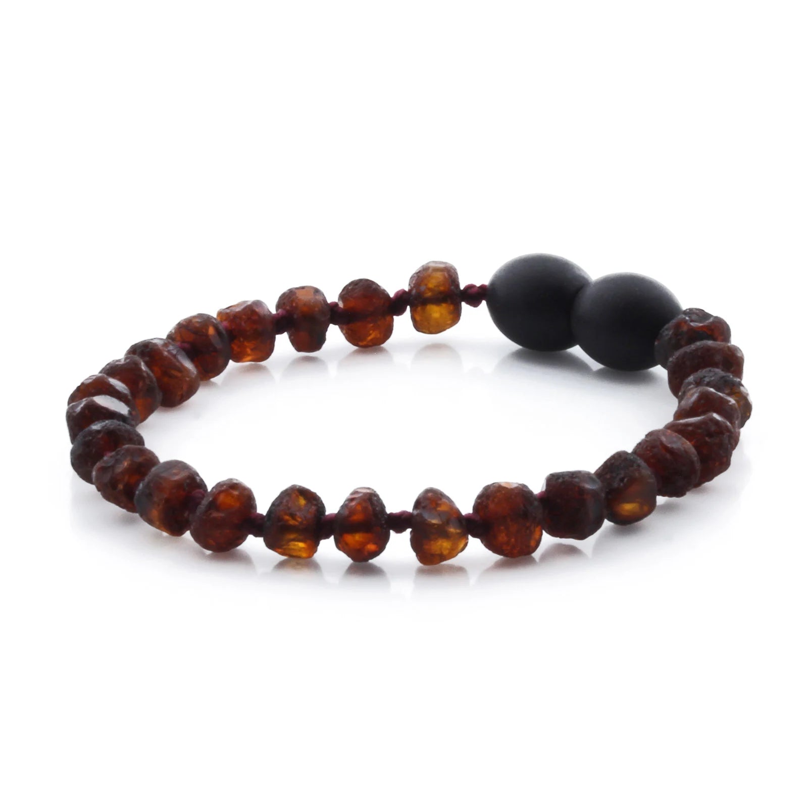 Baltic Amber Teething Bracelet. Roundel Cognac 5mm - RO38