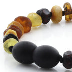 Baltic Amber Teething Bracelet. Roundel Multicolour 5mm - RO44