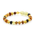 Multicolour Baltic amber roundel baby bracelet, 15cm