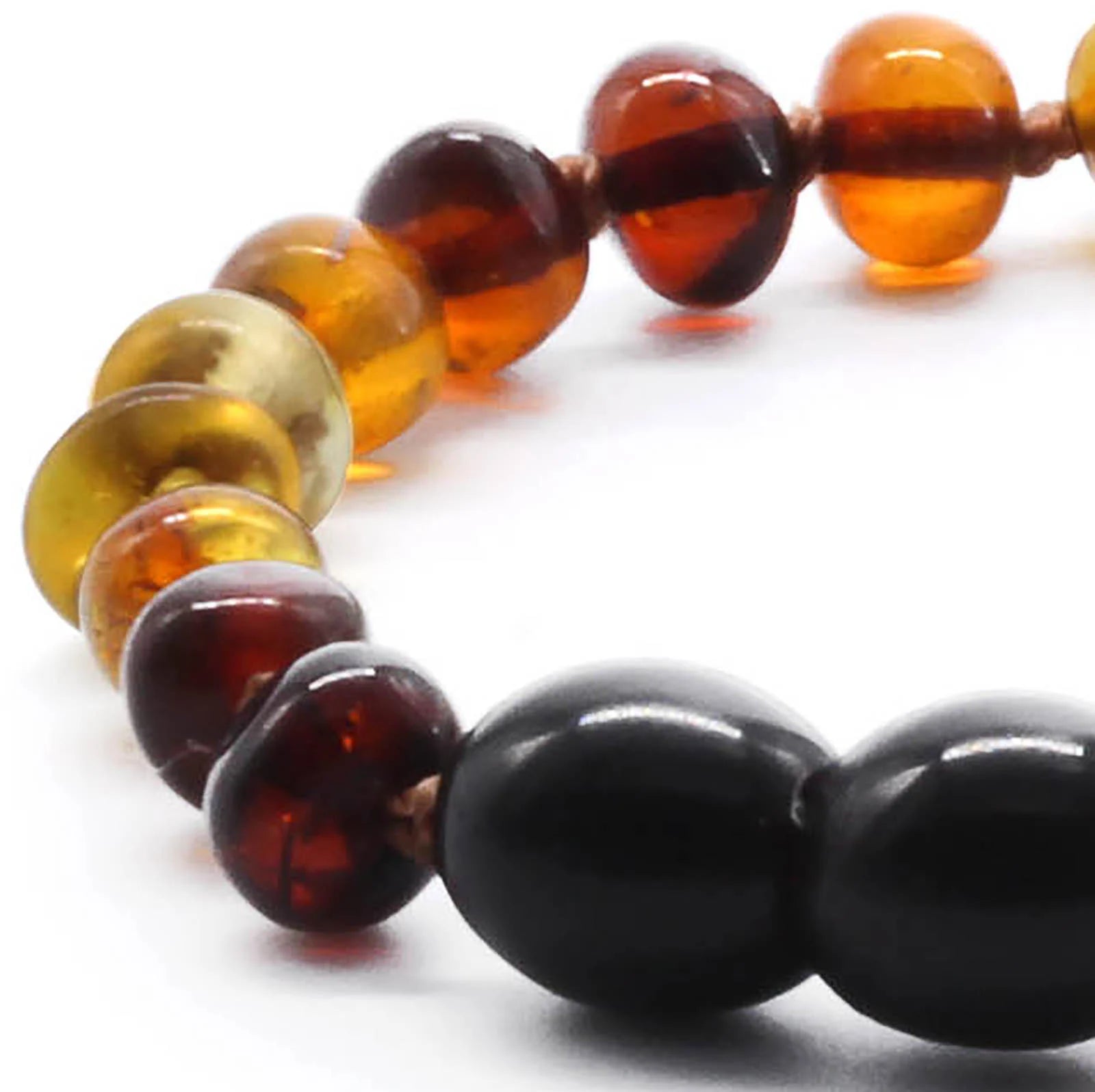 Baltic Amber Teething Bracelet. Baroque Rainbow 5mm - BA74