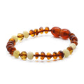 Cognac Baltic amber roundel baby bracelet, 15cm