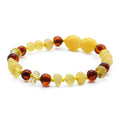 Milky yellow Baltic amber baroque baby bracelet, 15cm