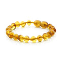 Yellow and honey Baltic amber baroque baby bracelet, 14cm