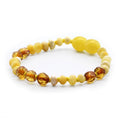 Milky white Baltic amber roundel baby bracelet, 15cm