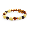 Multicolour Baltic amber baby bracelet, 15cm