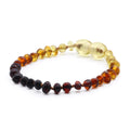 Baltic Amber Teething Bracelet. Baroque Rainbow 4mm - BA97