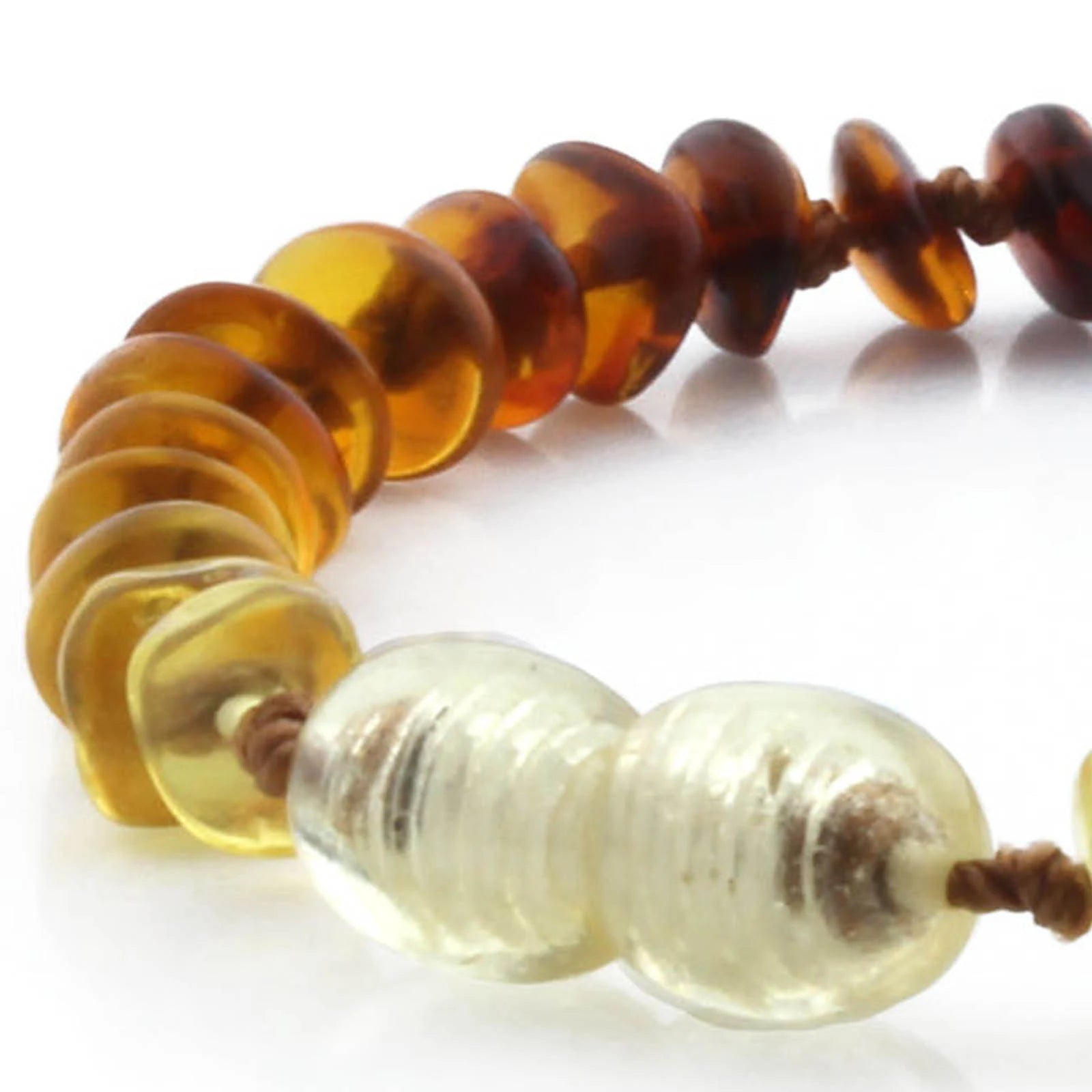 Baltic Amber Teething Bracelet. Roundel Rainbow 5mm - RO75