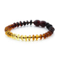 Baltic Amber Teething Bracelet. Roundel Rainbow 5mm - RO74