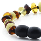 Baltic Amber Teething Bracelet. Roundel Multicolour 5mm - RO29