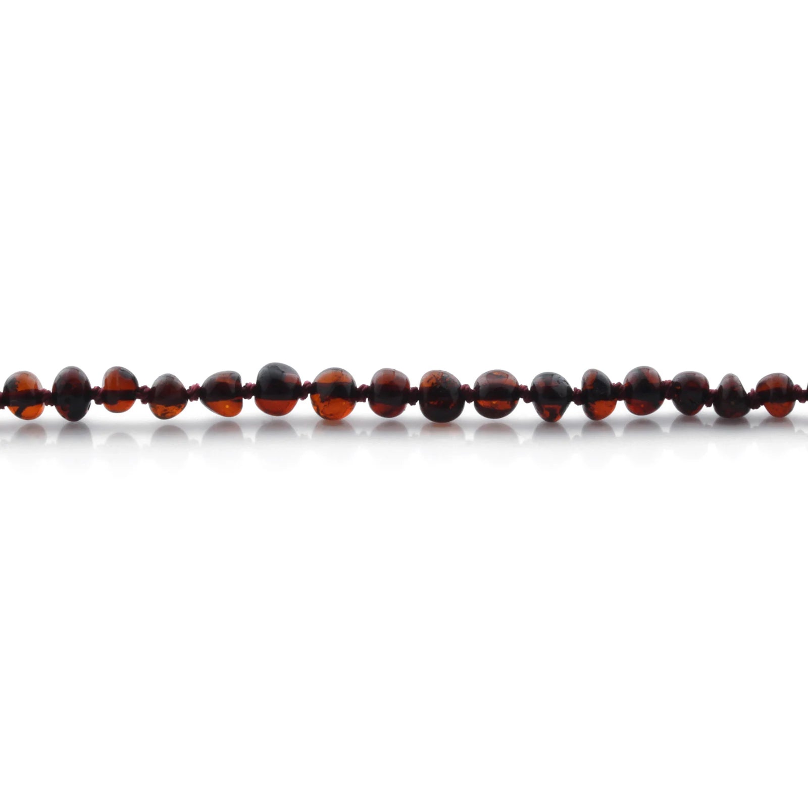 Baltic Amber Teething Bracelet. Baroque Dark Cognac 5mm - BA157