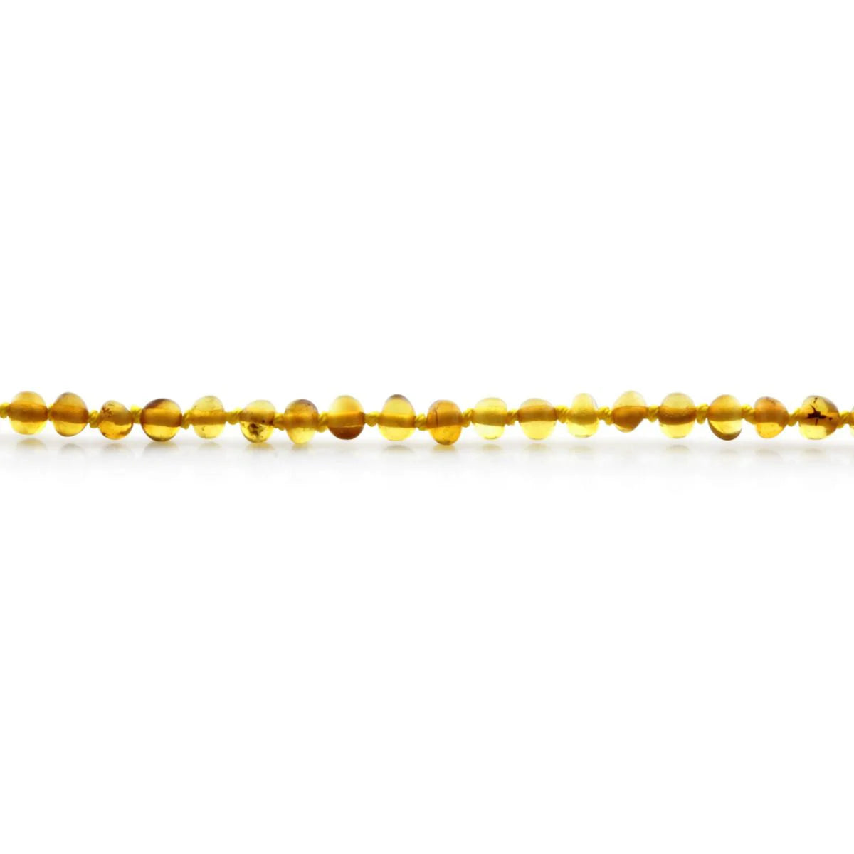 Baltic Amber Teething Necklace. Baroque Light Cognac 4mm - BA55