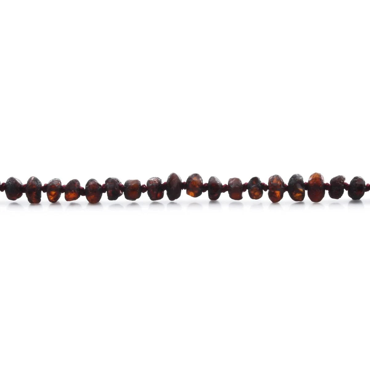 Baltic Amber Teething Necklace. Roundel Dark Cognac 5mm - RO21