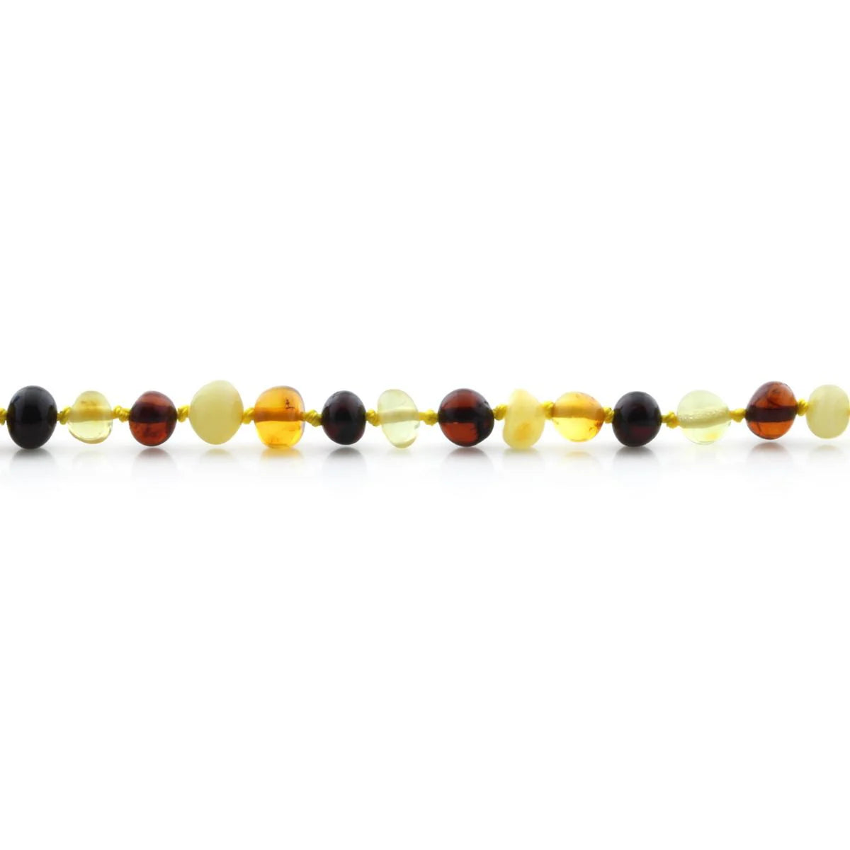 Baltic Amber Teething Necklace. Baroque Multicolour 6mm - BA20