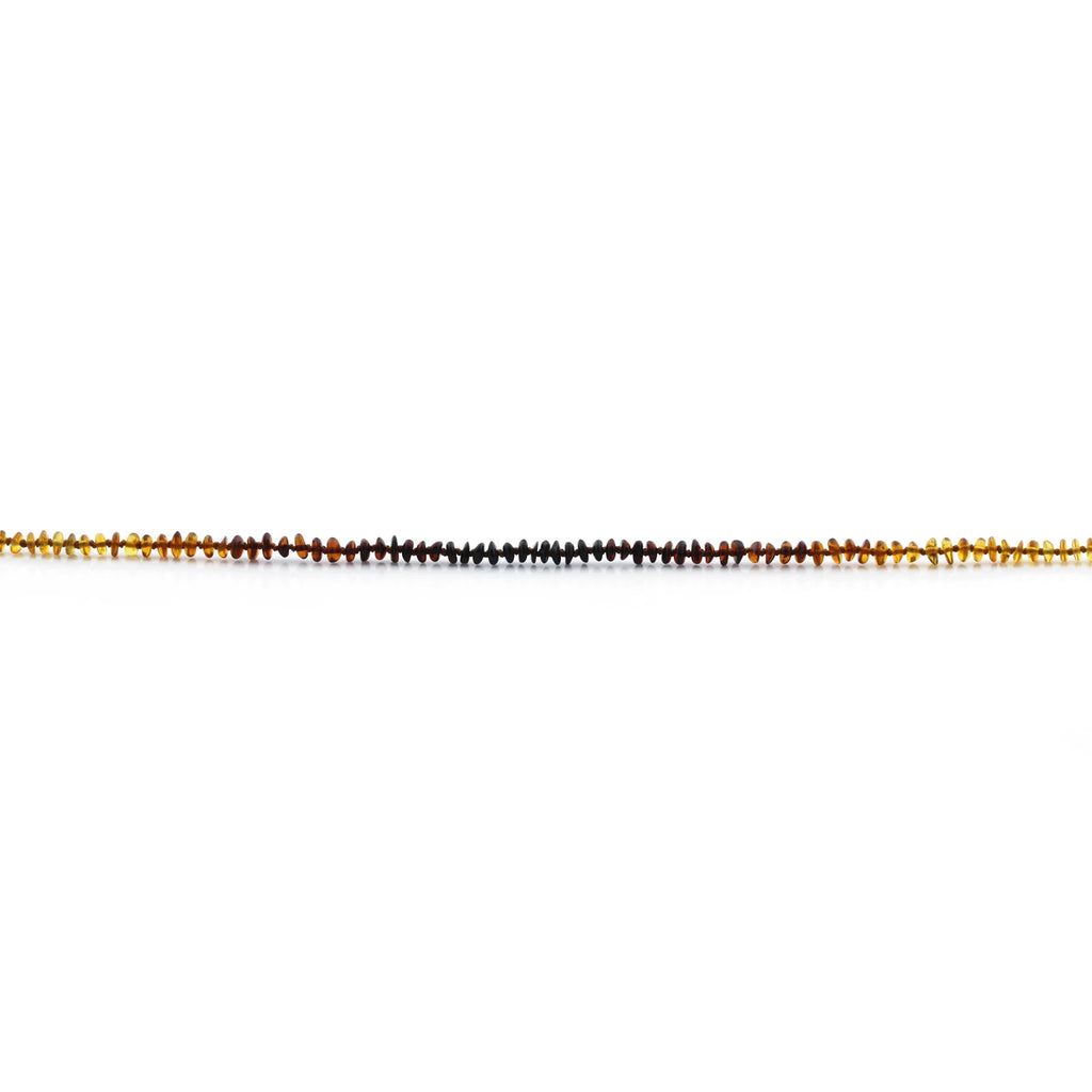 Baltic Amber Teething Bracelet. Roundel Rainbow 5mm - RO75