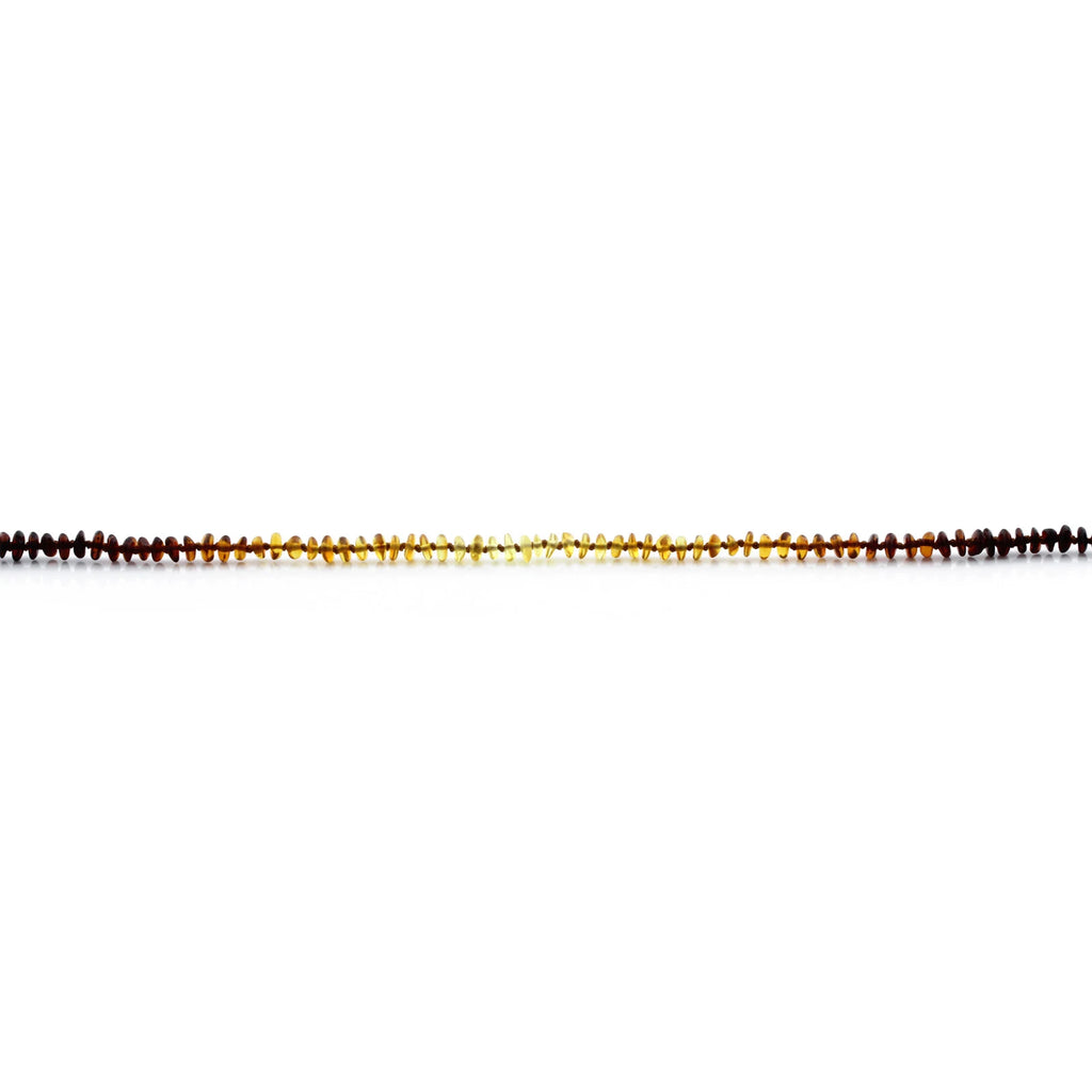 Baltic Amber Teething Bracelet. Roundel Rainbow 5mm - RO74