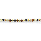 Baltic Amber Teething Necklace. Baroque Multicolour 4mm - BA42