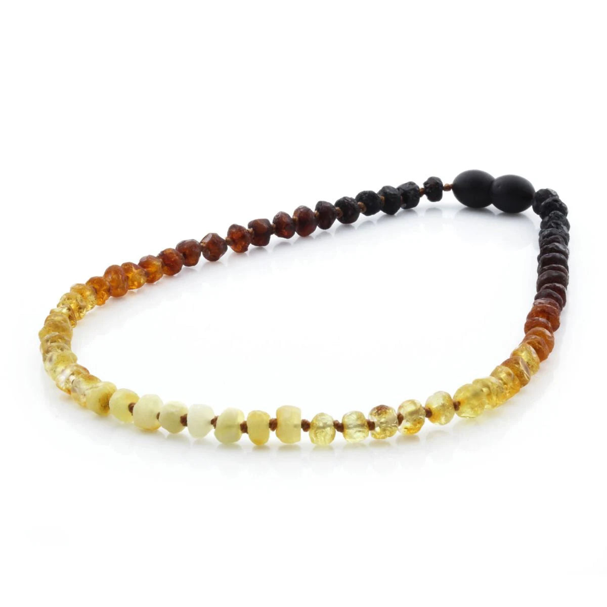 Baltic Amber Teething Necklace. Roundel Rainbow 5mm - RO18