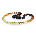 Rainbow Baltic amber roundel baby necklace, 32cm