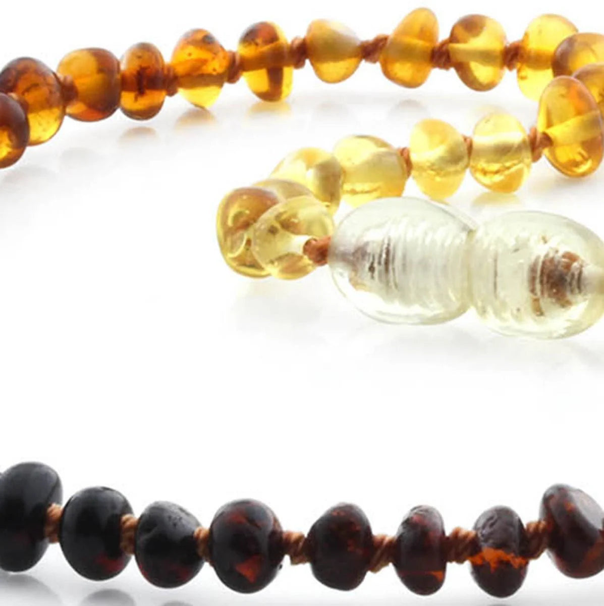 Baltic Amber Teething Necklace. Baroque Rainbow 4mm - BA40