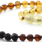 Baltic Amber Teething Necklace. Baroque Rainbow 5mm - RO17