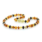 Baltic Amber Teething Necklace. Roundel Multicolour 5mm - RO20