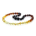 Rainbow Baltic amber baroque baby necklace, 32cm