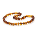 Cognac Baltic amber baroque baby necklace, 32cm