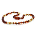 Cognac Baltic amber roundel baby necklace, 32cm