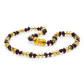 Multicolour Baltic amber roundel baby necklace, 32cm
