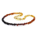 Rainbow Baltic amber baroque baby necklace, 32cm