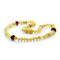 Milky yellow Baltic amber roundel baby necklace, 32cm