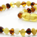 Baltic Amber Teething Necklace. Baroque Multicolour 5mm - BA4