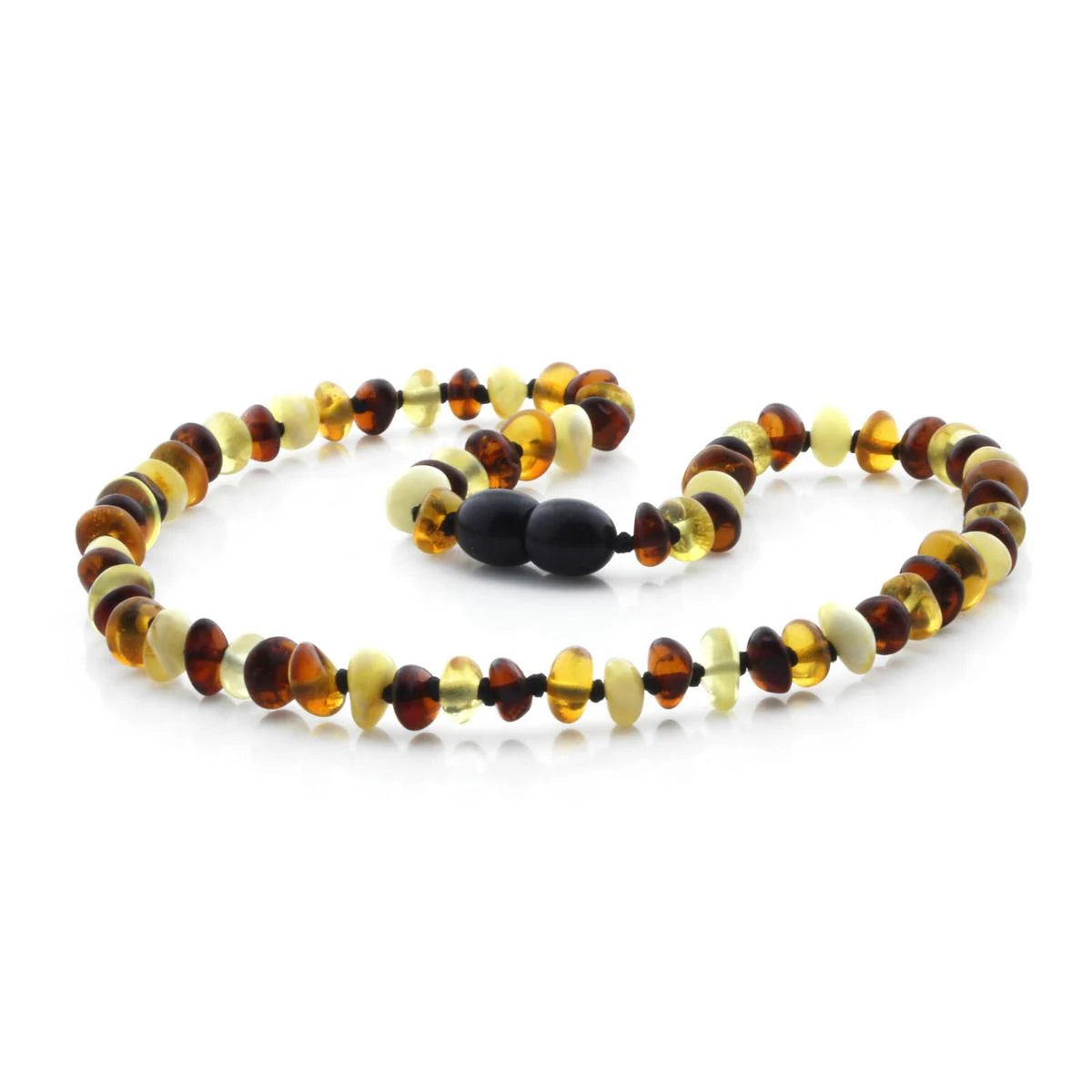 Baltic Amber Teething Necklace. Roundel Multicolour 5mm - RO2