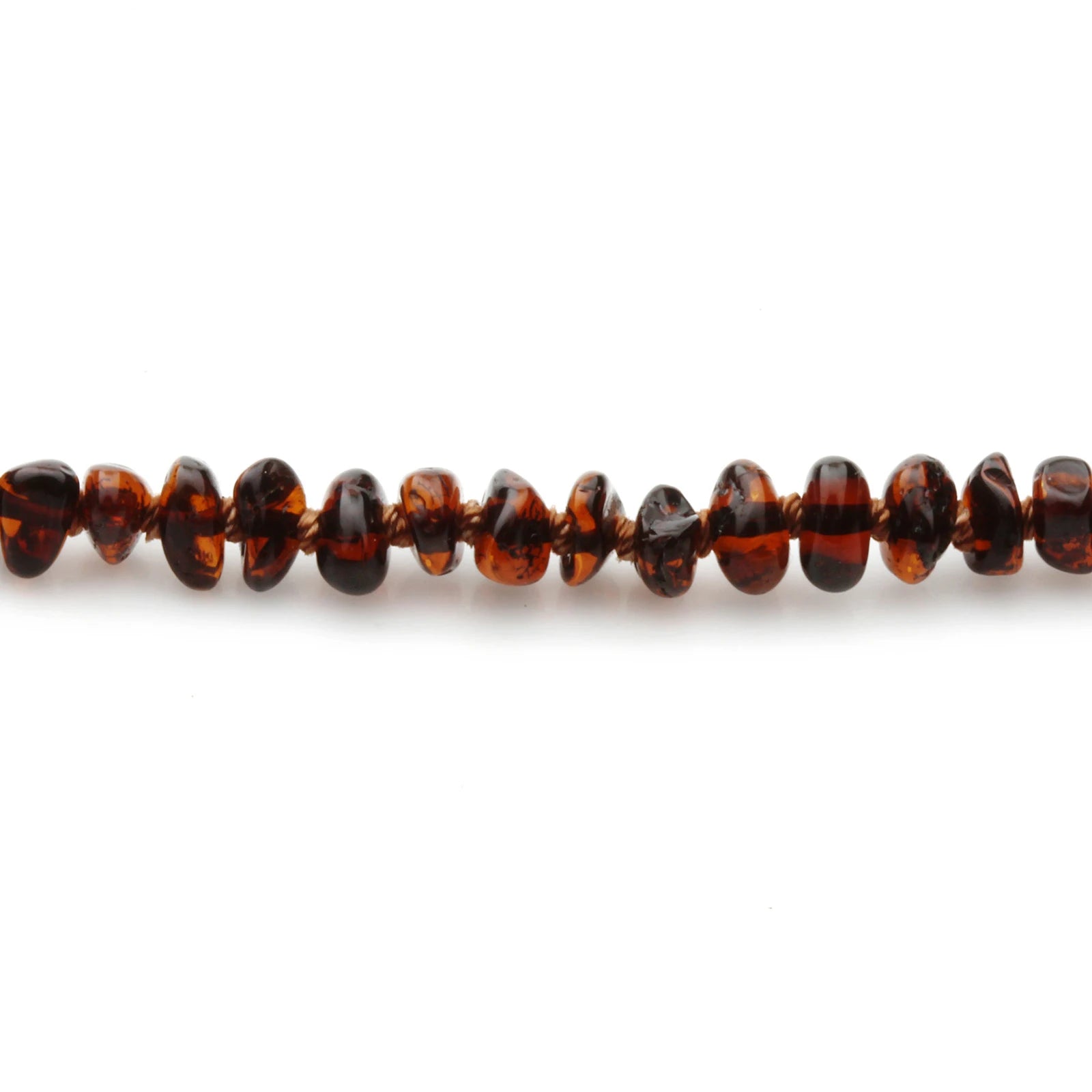 Baltic Amber Teething Necklace. Roundel Dark Cognac 5mm - RO8