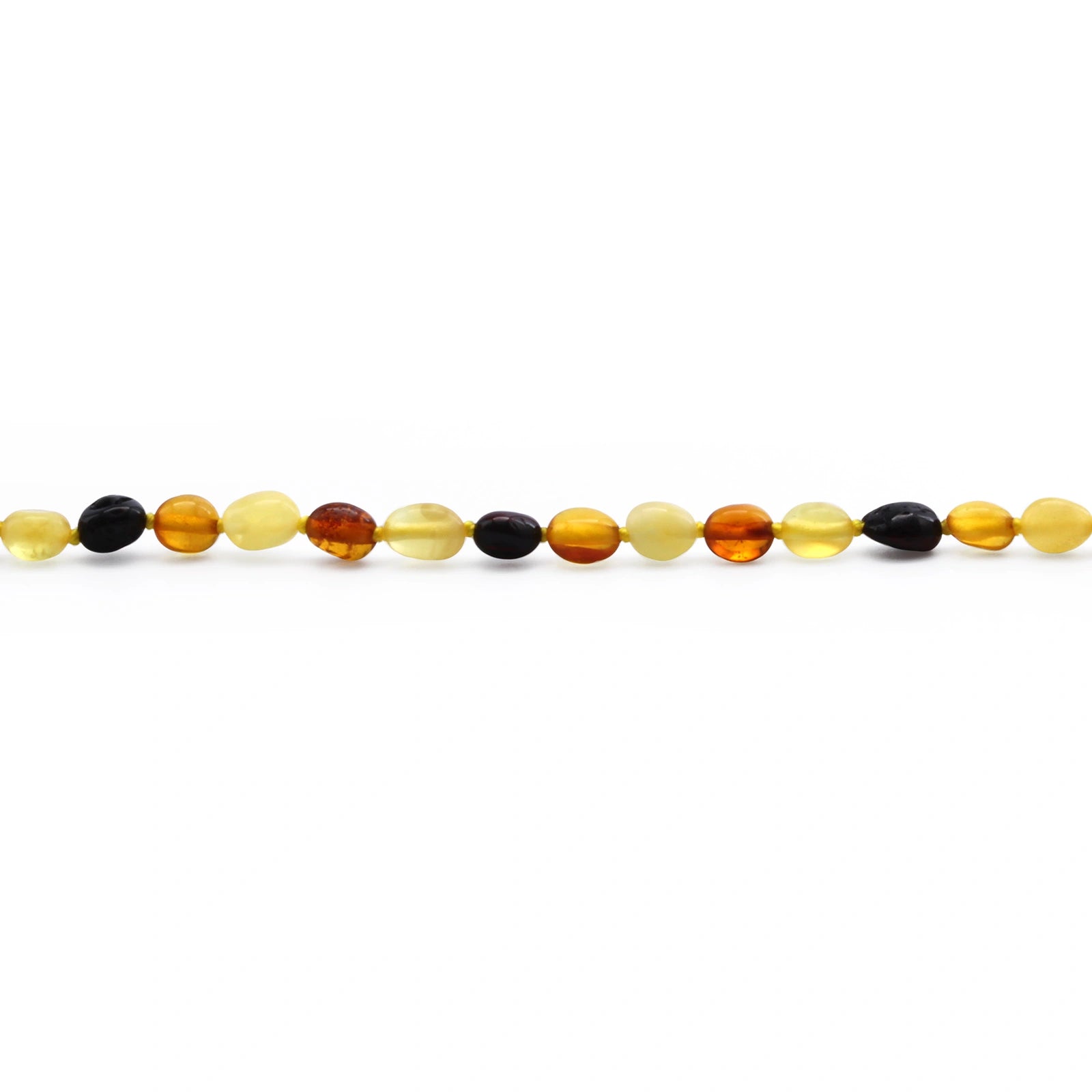 Baltic Amber Teething Necklace. Olive Multicolor Glossy 5mm - OL63