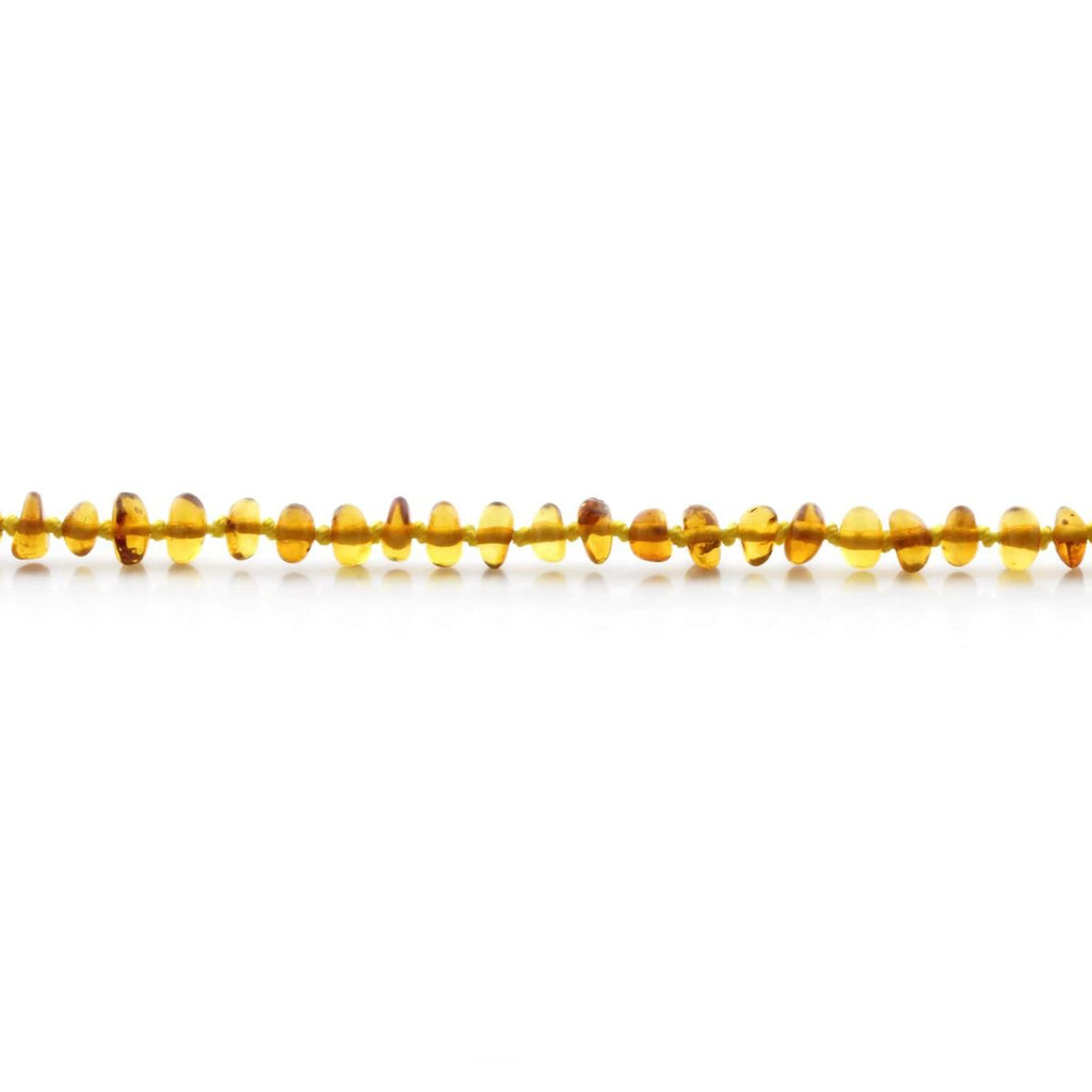 Baltic Amber Teething Necklace. Roundel Light Cognac 5mm - RO4