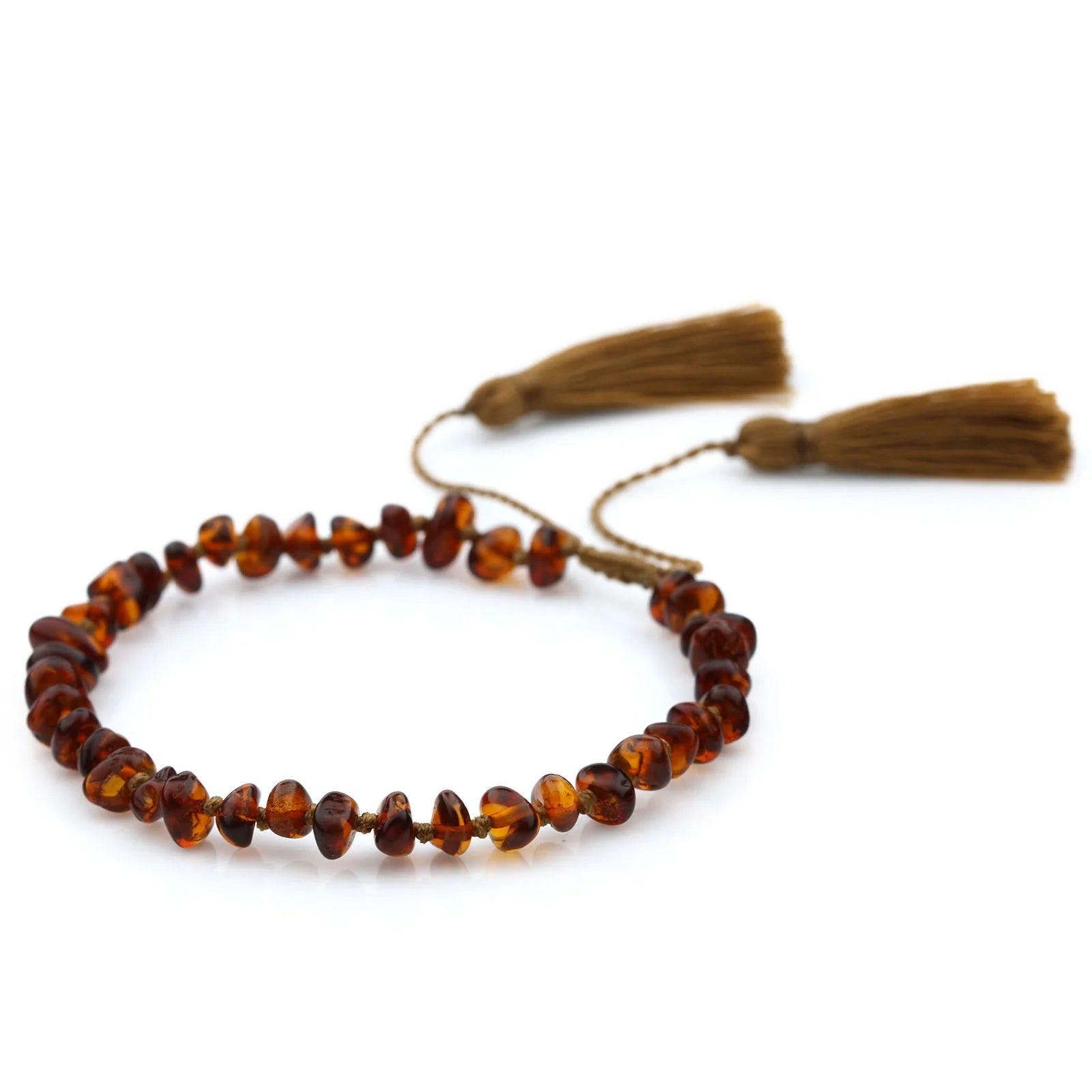 NATURAL BALTIC AMBER TASSEL BRACELET for Adult. TSL06