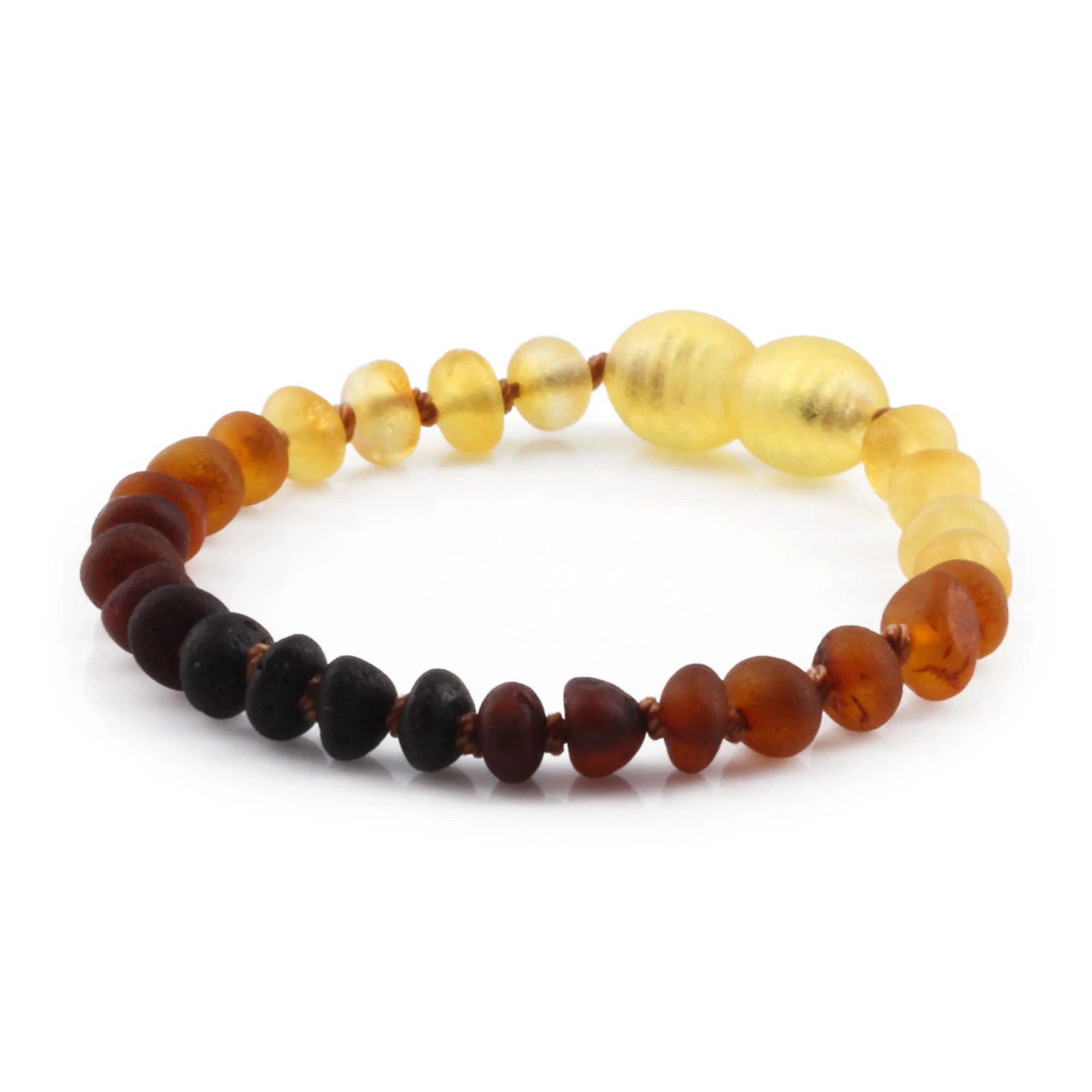 Baltic Amber Teething Bracelet. Roundel Rainbow 5mm - RO47
