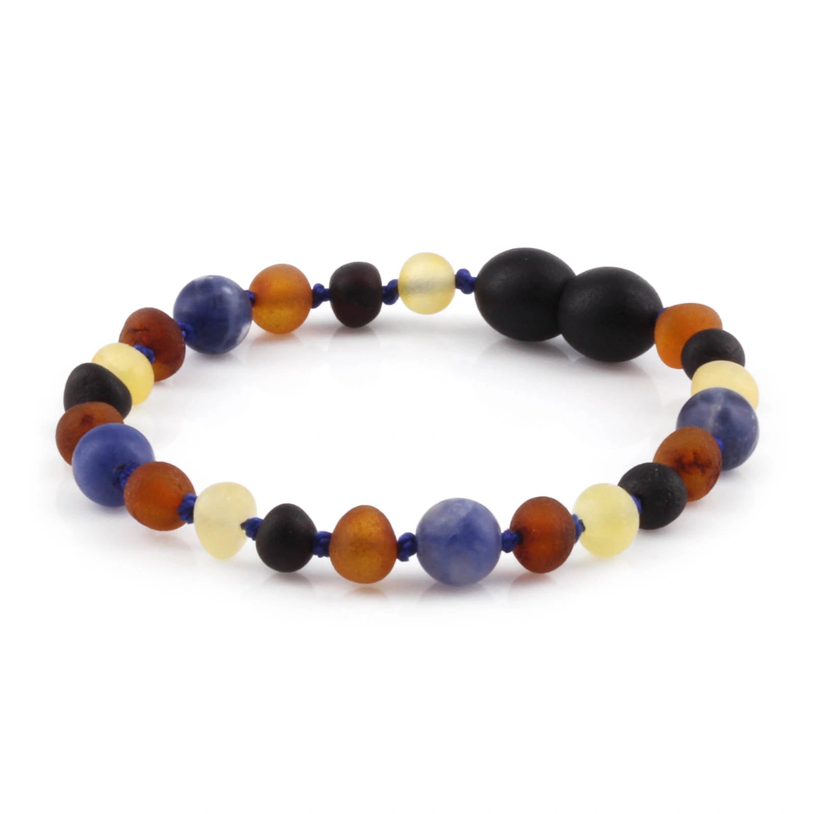 BALTIC AMBER &SODALITE TEETHING BRACELET. LIMITED EDITION. XLE20
