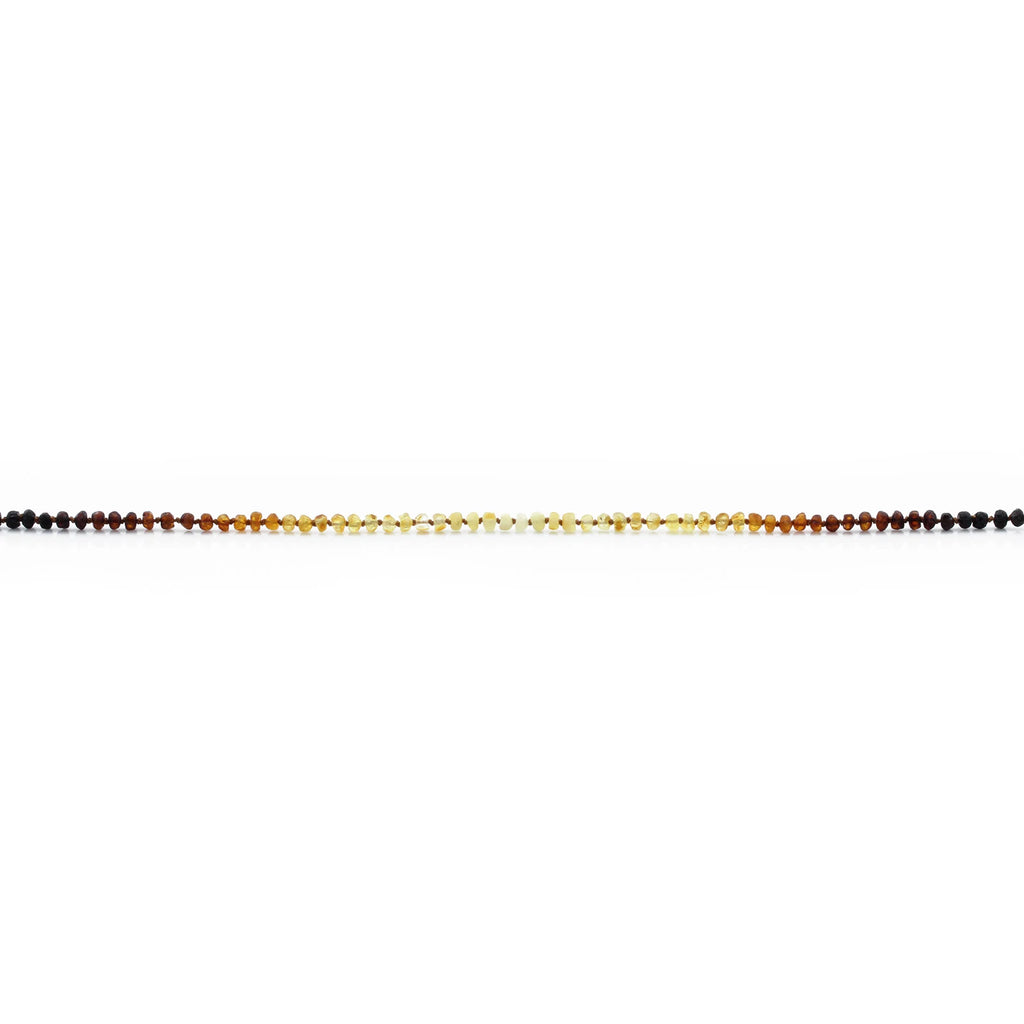 Baltic Amber Teething Bracelet. Roundel Rainbow 5mm - RO37