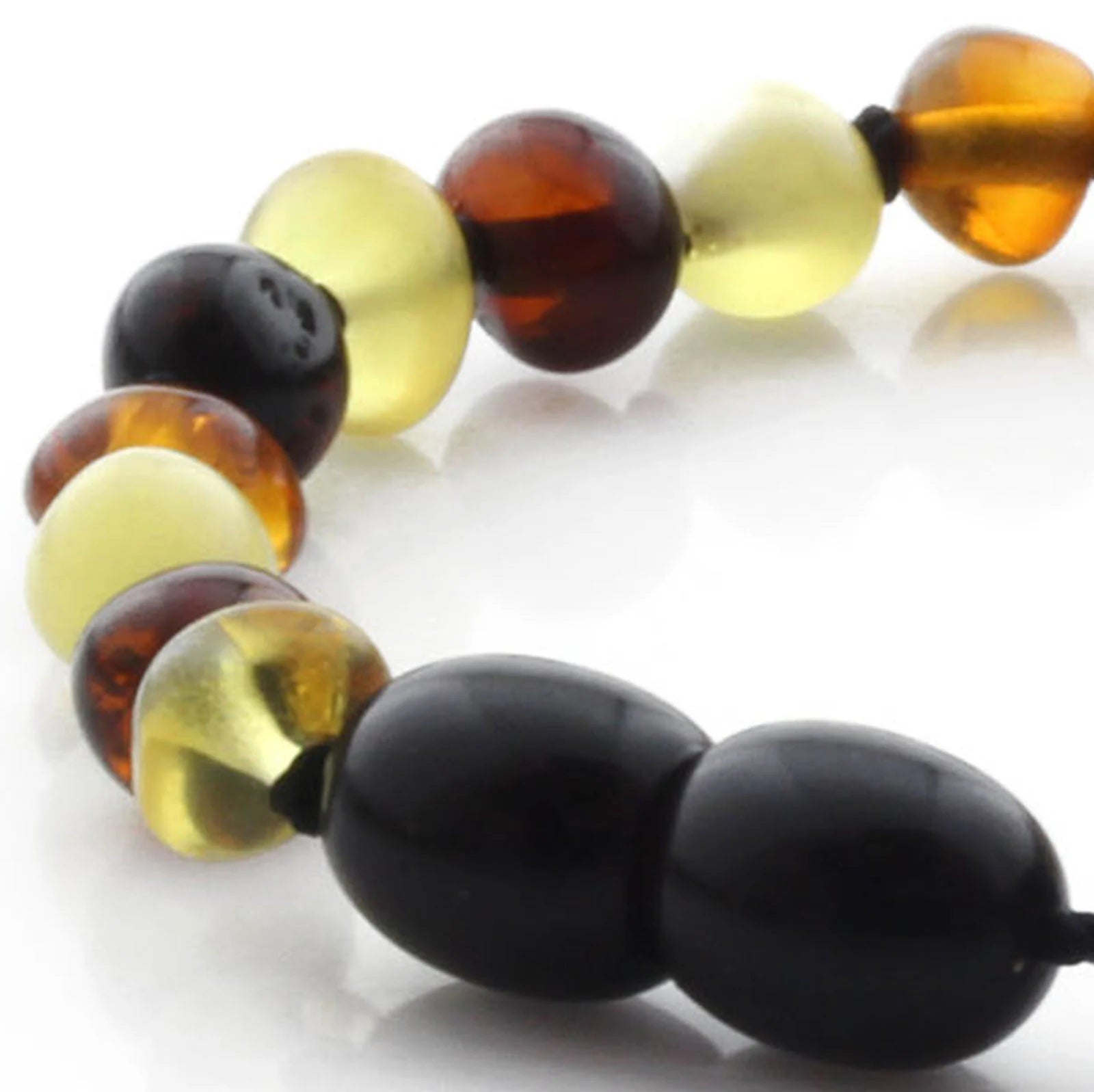 Baltic Amber Teething Bracelet. Baroque Multicolour 5mm - BA69