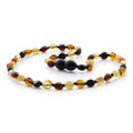 Multicolour Baltic amber olive baby necklace, 32cm