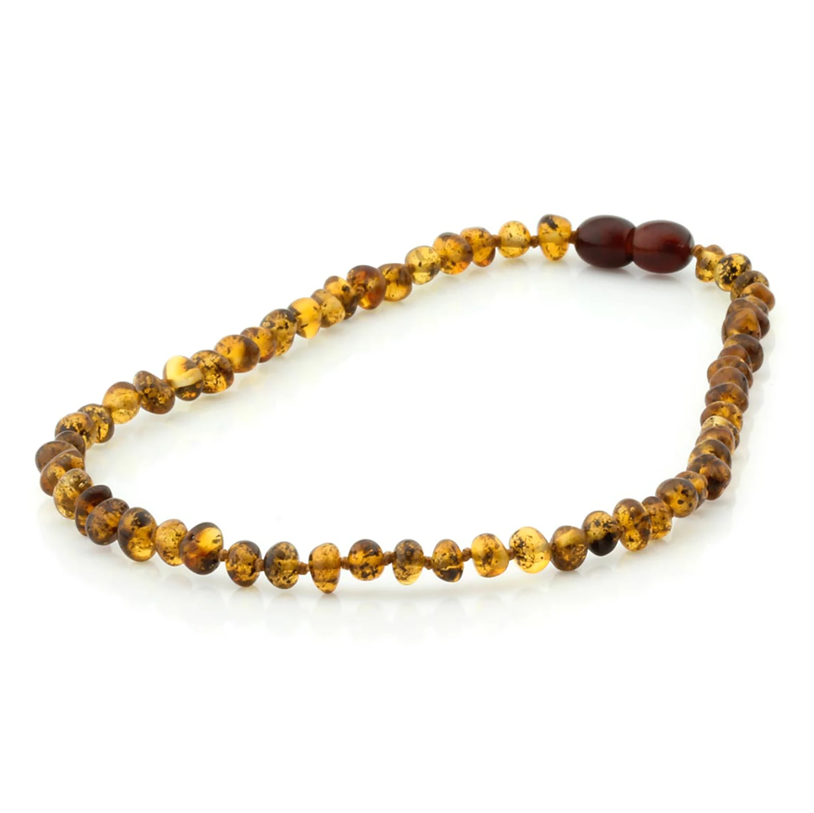 Baltic Amber Teething Necklace. Baroque Green 5mm - BA12
