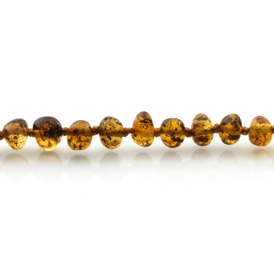 Baltic Amber Teething Necklace. Baroque Green 5mm - BA12