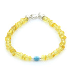 NATURAL BALTIC AMBER TURQUOISE 925 STERLING SILVER BRACELET. SPT05
