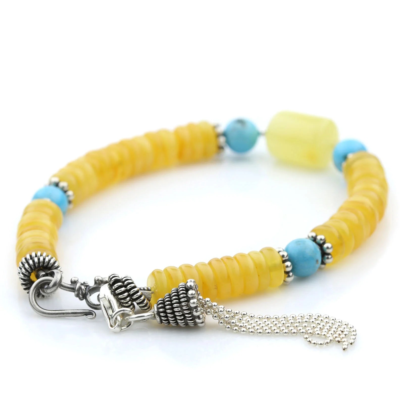 NATURAL BALTIC AMBER TURQUOISE 925 STERLING SILVER BRACELET. SPT06