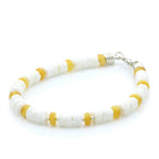 LITOB SHELL & BALTIC AMBER 925 STERLING SILVER BRACELET. SPT25