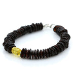 NATURAL BALTIC AMBER 925 STERLING SILVER BRACELET. SPT43
